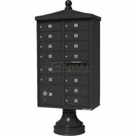 FLORENCE MFG CO Vital Cluster Box Unit w/Vogue Traditional Accessories, 13 Unit & 1 Parcel Locker, Dark Bronze 1570-13V2DB